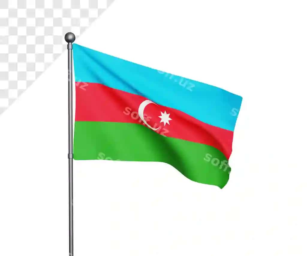 Ozarbayjon bayrog'ining 3D illyustratsiyasi | 3d azerbaijan flag illustration