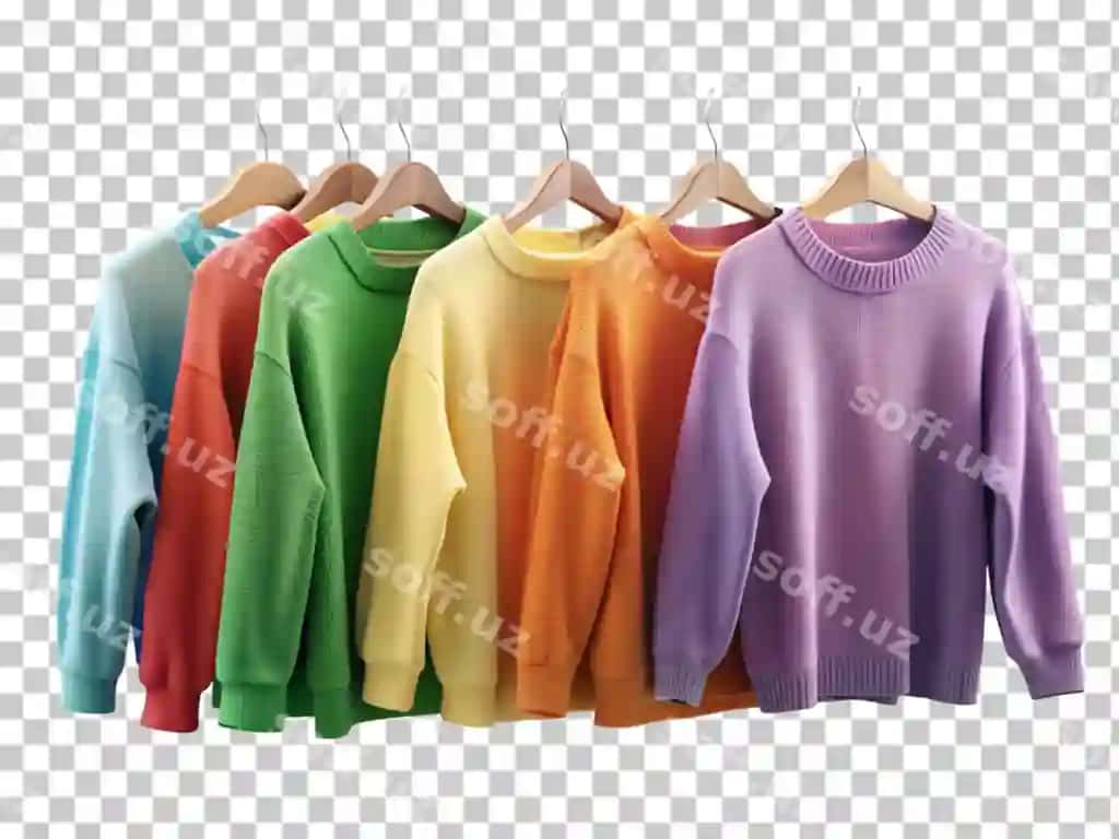 Asib turgan rangli sviterlar | Hanging colorful sweater clothes