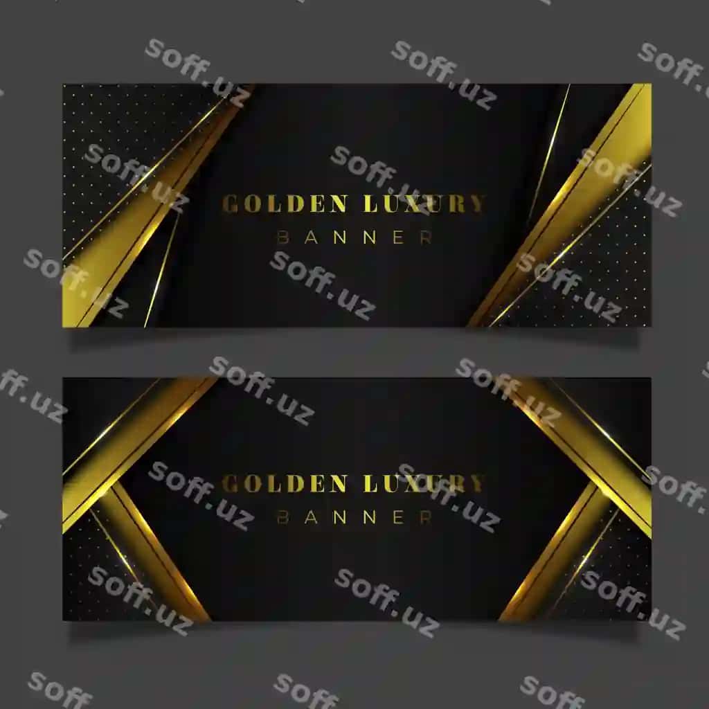 Gradient oltin hashamatli bannerlar | Gradient golden luxury banners