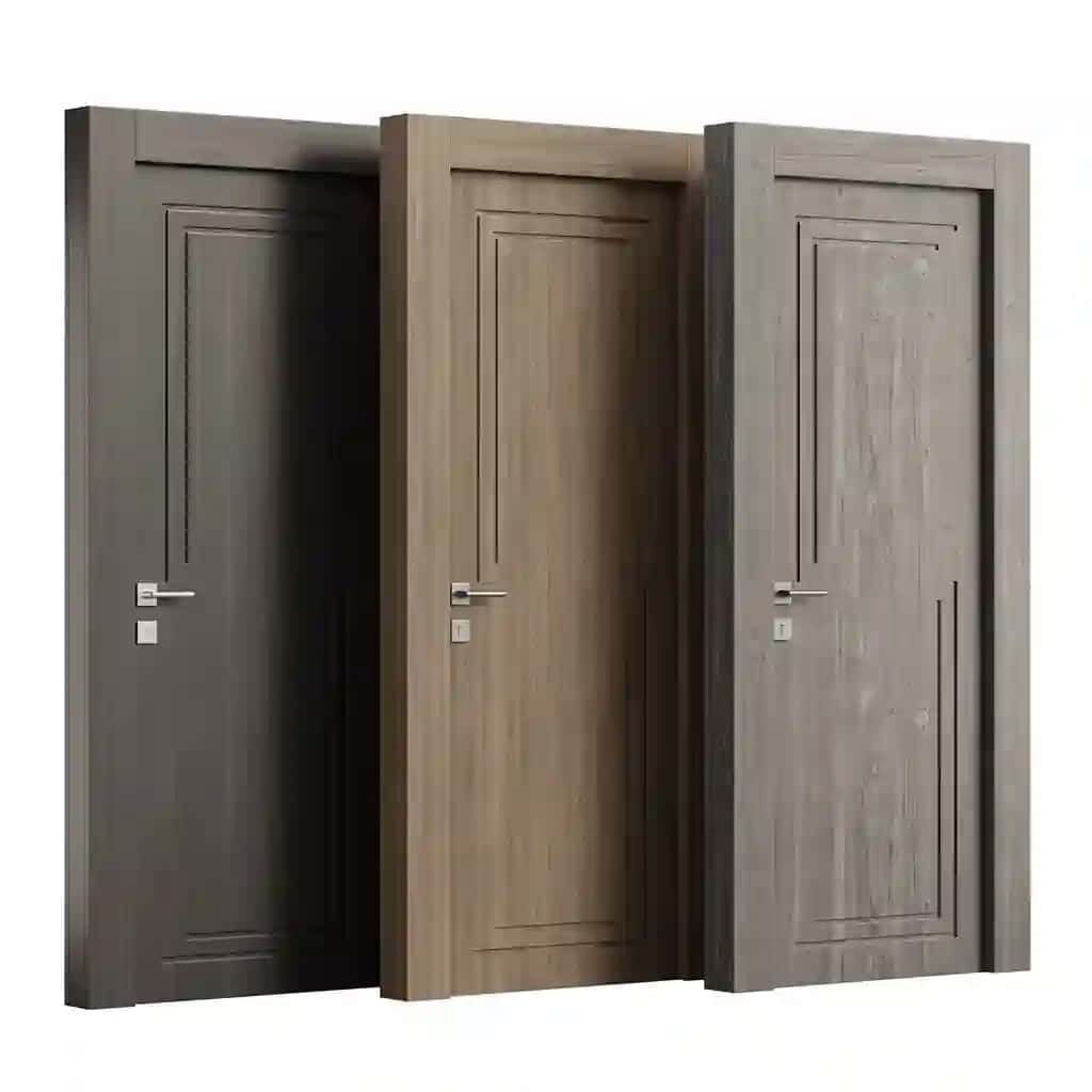 Turli xil yog'och rangli uchta eshik | Three doors with different wood grain color