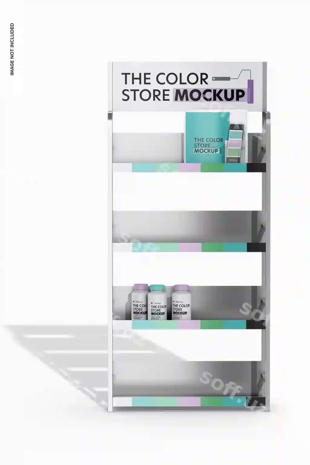 Metall ko'rgazma stendining maketi oldingi ko'rinishi | Metallic exhibition stand mockup front view