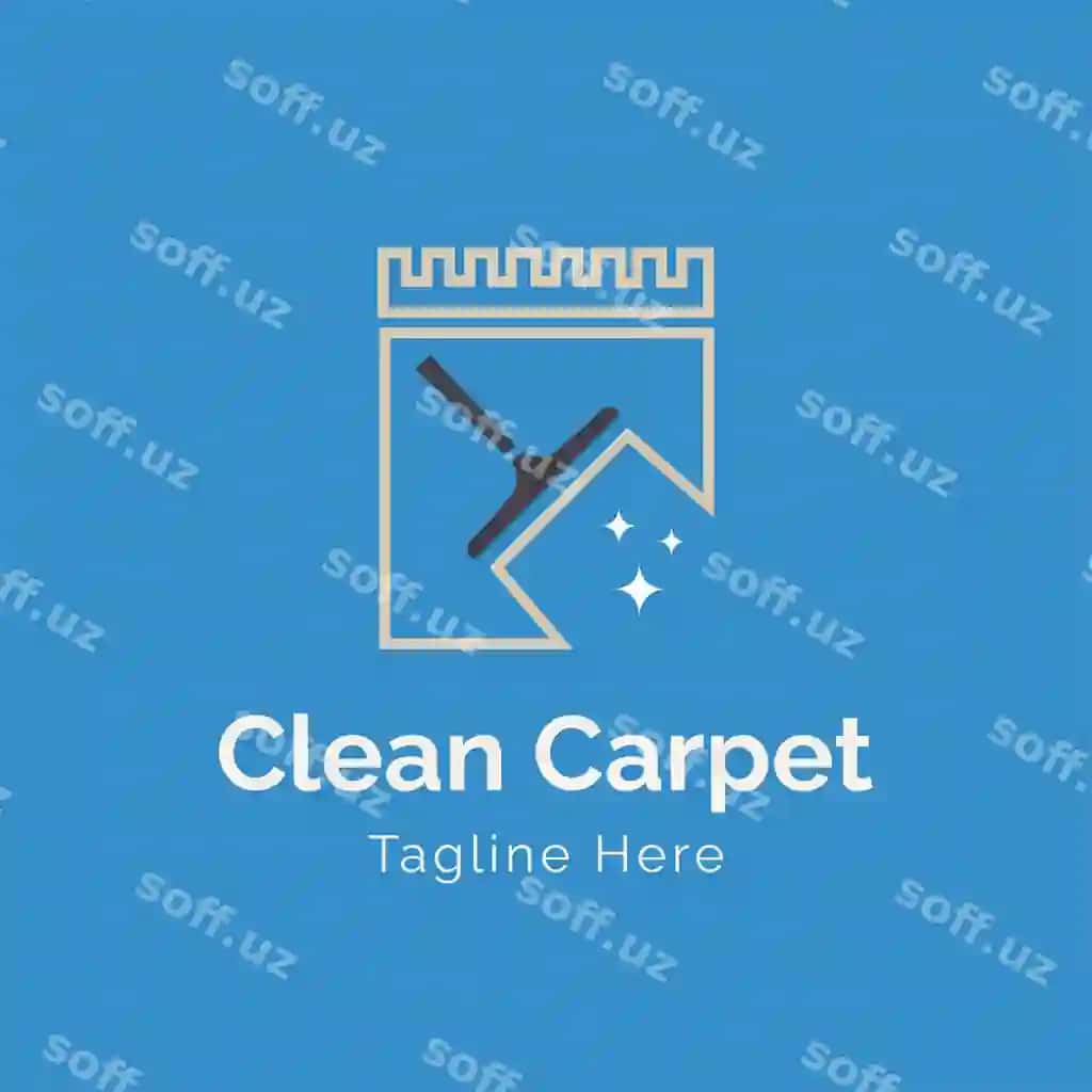 Gilamlarni tekis tozalash vektor logotipi | Carpet cleaning flat vector logo