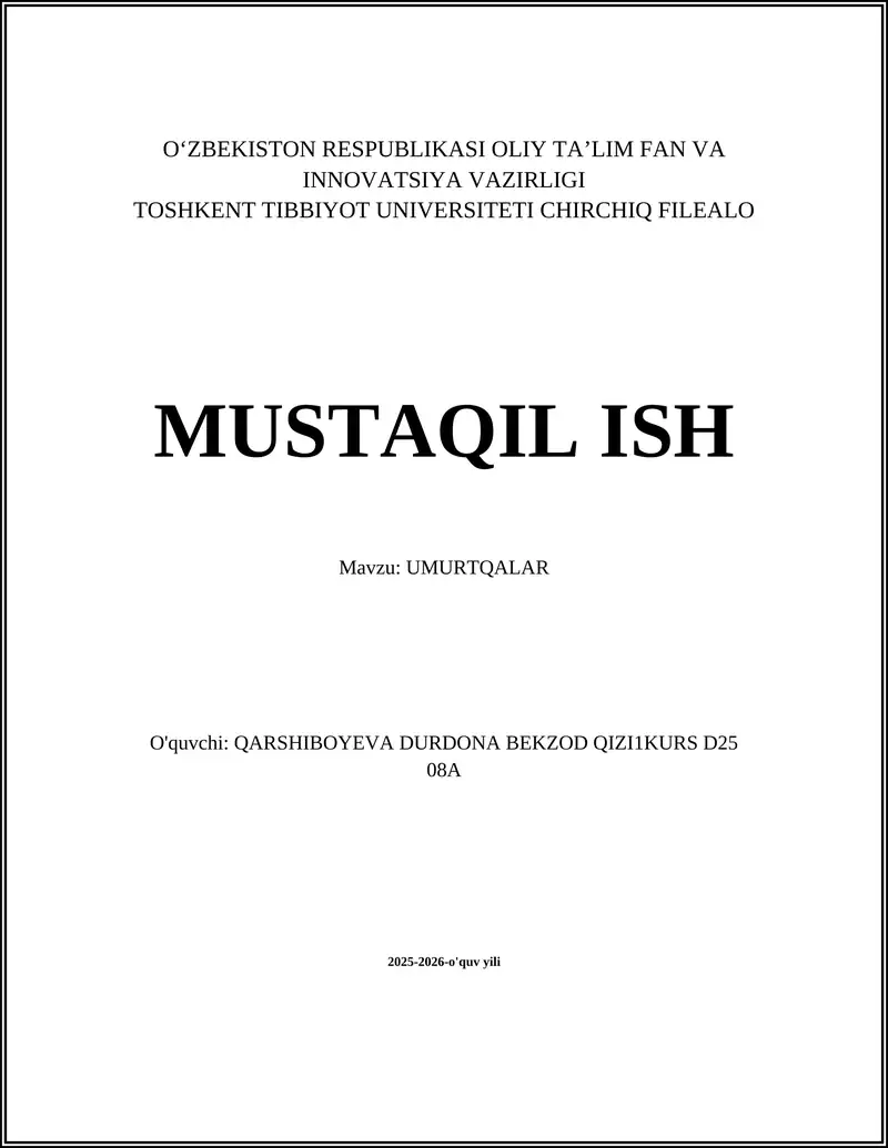 UMURTQALAR