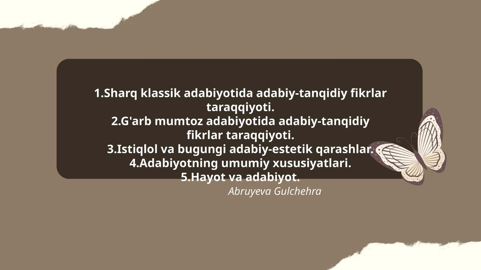 Sharq klassik adabiyotida adabiy-tanqidiy fikrlar taraqqiyoti