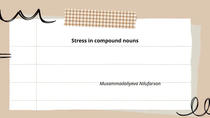 Stress in compound nouns