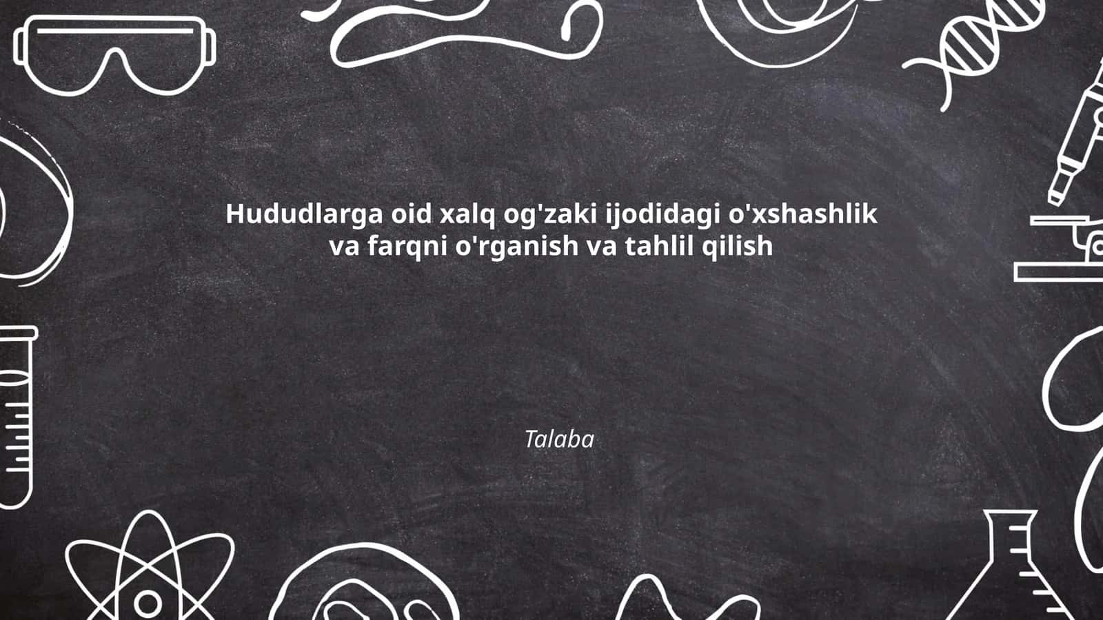 Xalq og'zaki ijodi tahlili