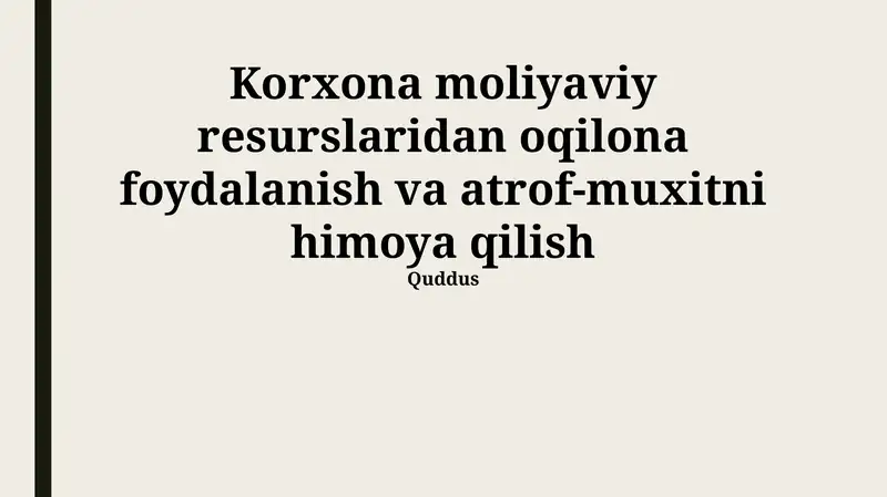 Chiqindilarni boshqarish va qayta ishlash