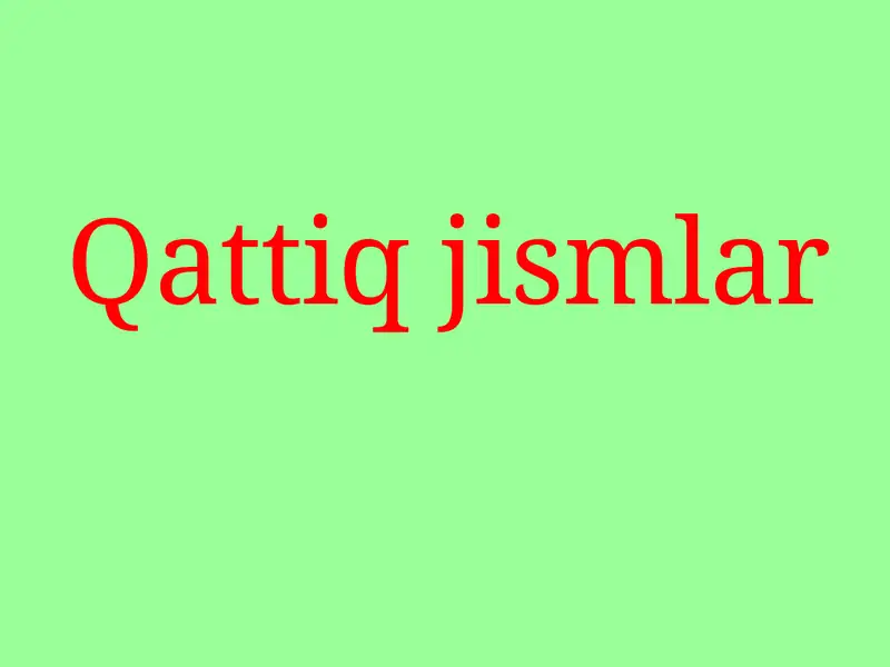 Qattiqjismlar