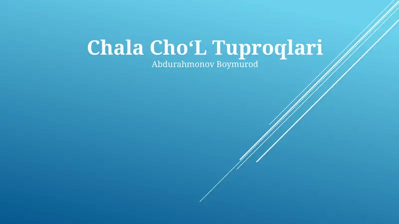 Chala ChoʻL Tuproqlari