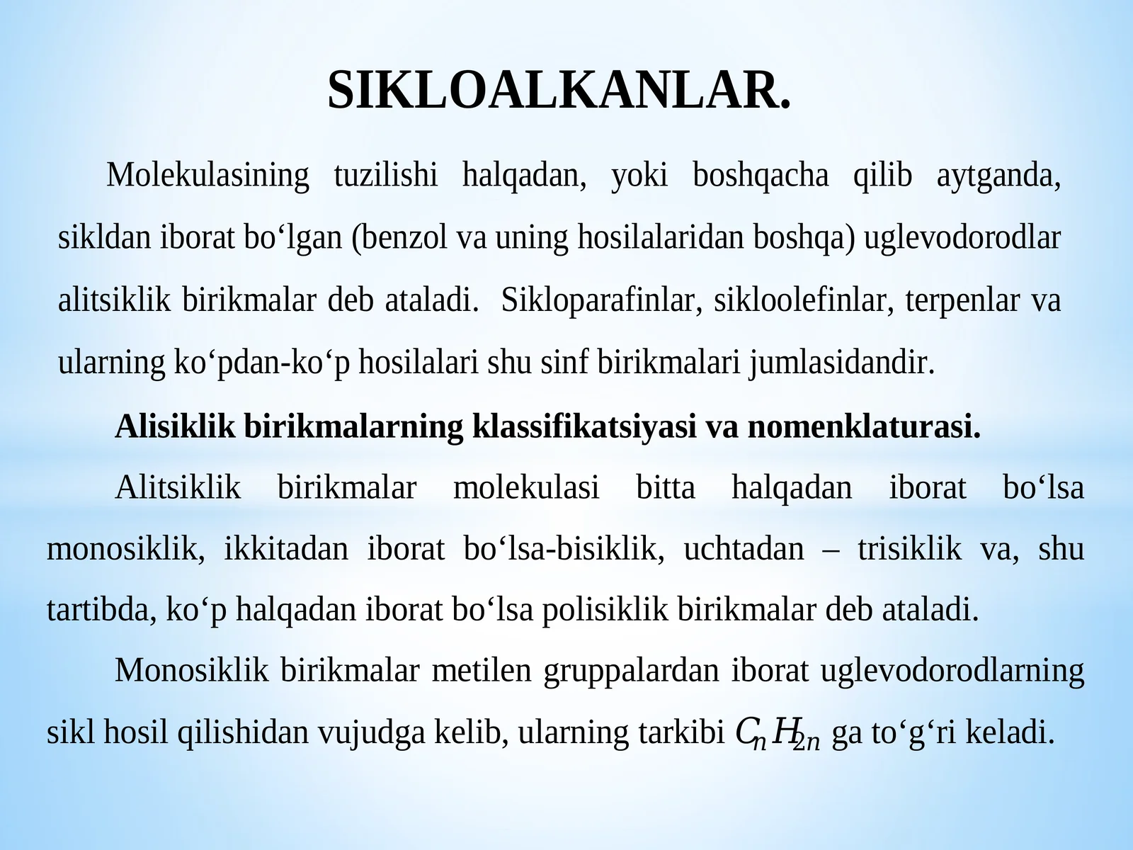 Sikloalkanlar