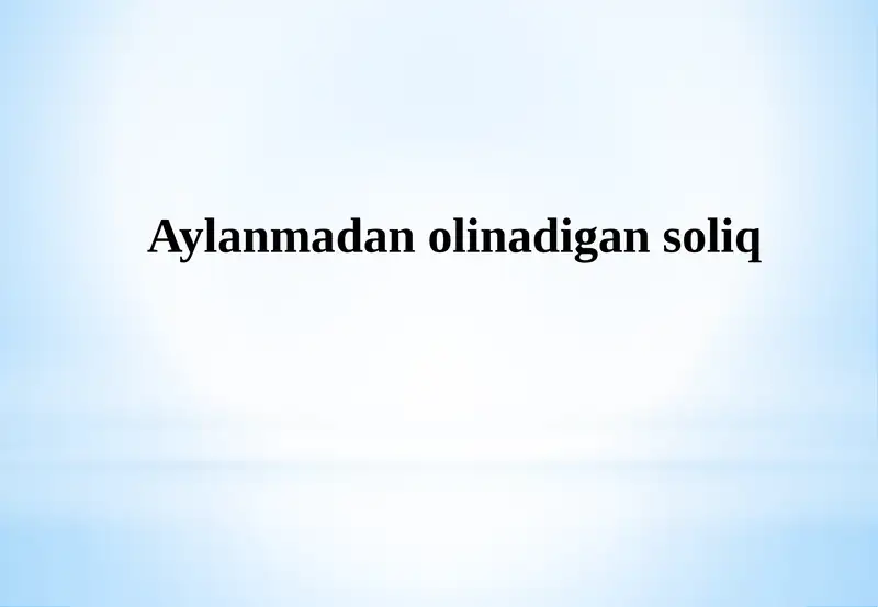 Aylanmadan olinadigan soliq