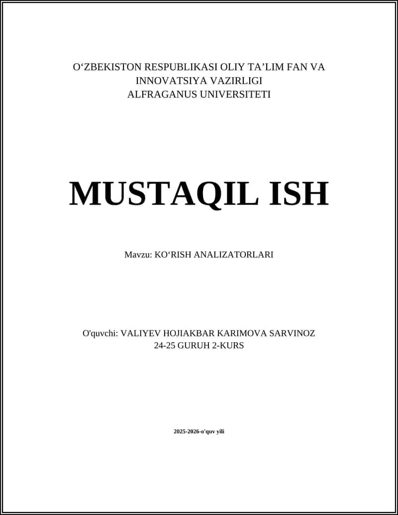 KOʻRISH ANALIZATORLARI
