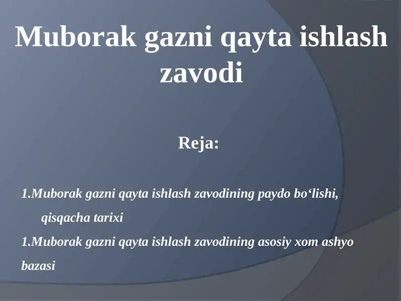 Muborak gazni qayta ishlash zavodi