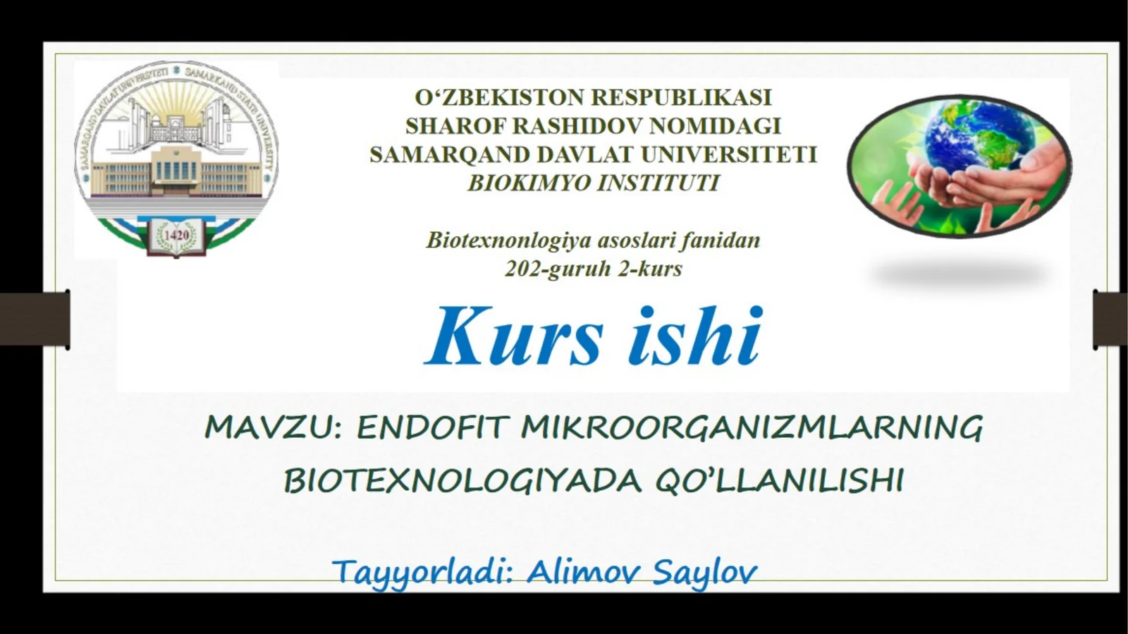 Endofit Mikroorganizmlar Haqida Umumiy Tushuncha