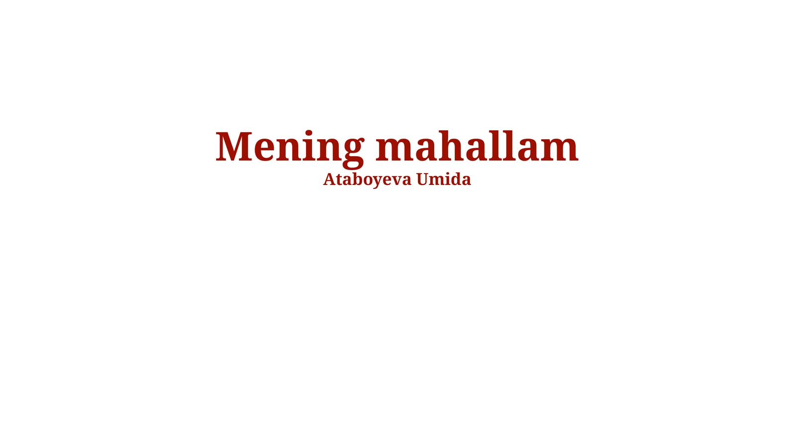 Mening mahallam