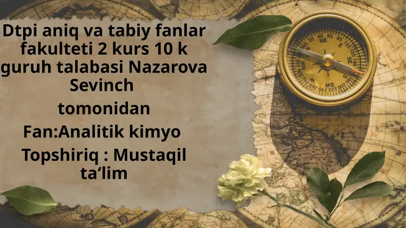 Analitik kimyo laboratoriyasi ishlarini bajarish
