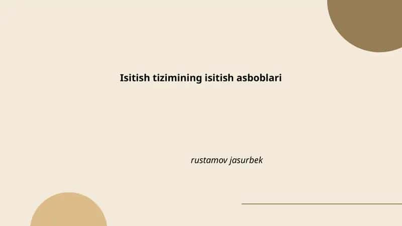 Isitish tizimining isitish asboblari