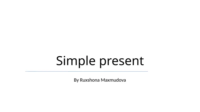 Simple Present