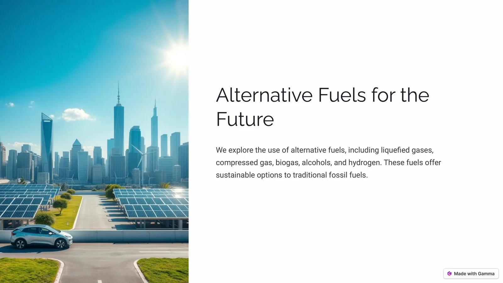 Alternative Fuels for the Future