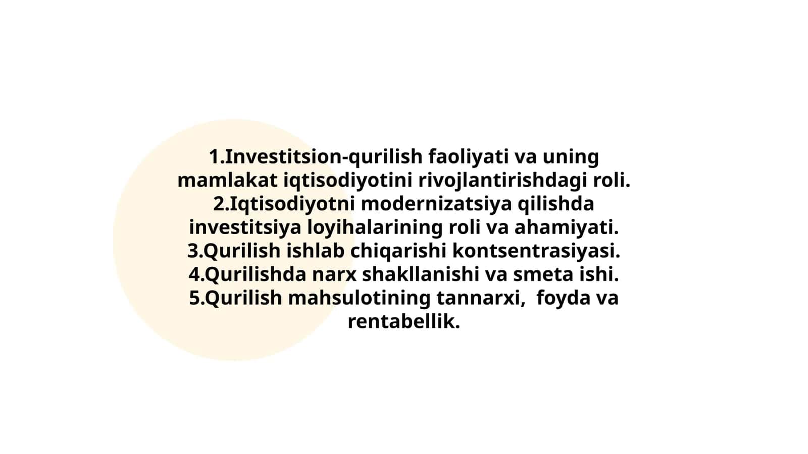 Investitsion-qurilish faoliyati va uning mamlakat iqtisodiyotini rivojlantirishdagi roli