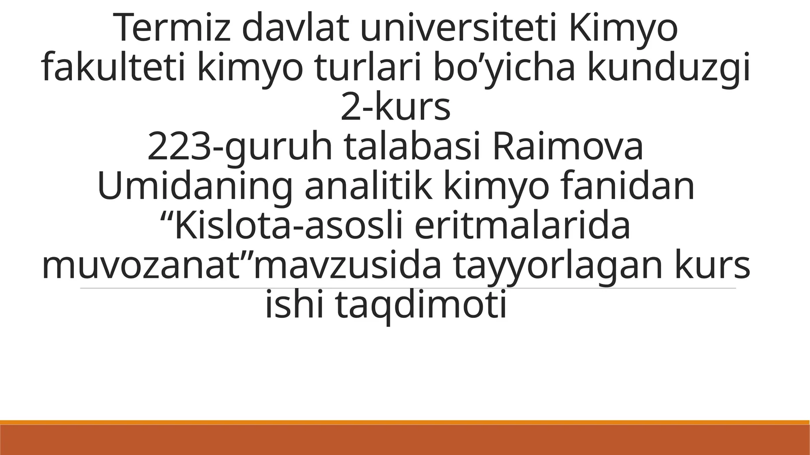 Kislota asosli eritmalarida muvozanat