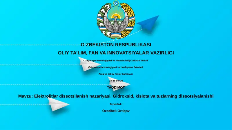 Elektrolitlar dissotsilanish nazariyasi