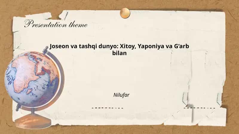 Joseon va tashqi dunyo: Xitoy, Yaponiya va G‘arb bilan Nilufar