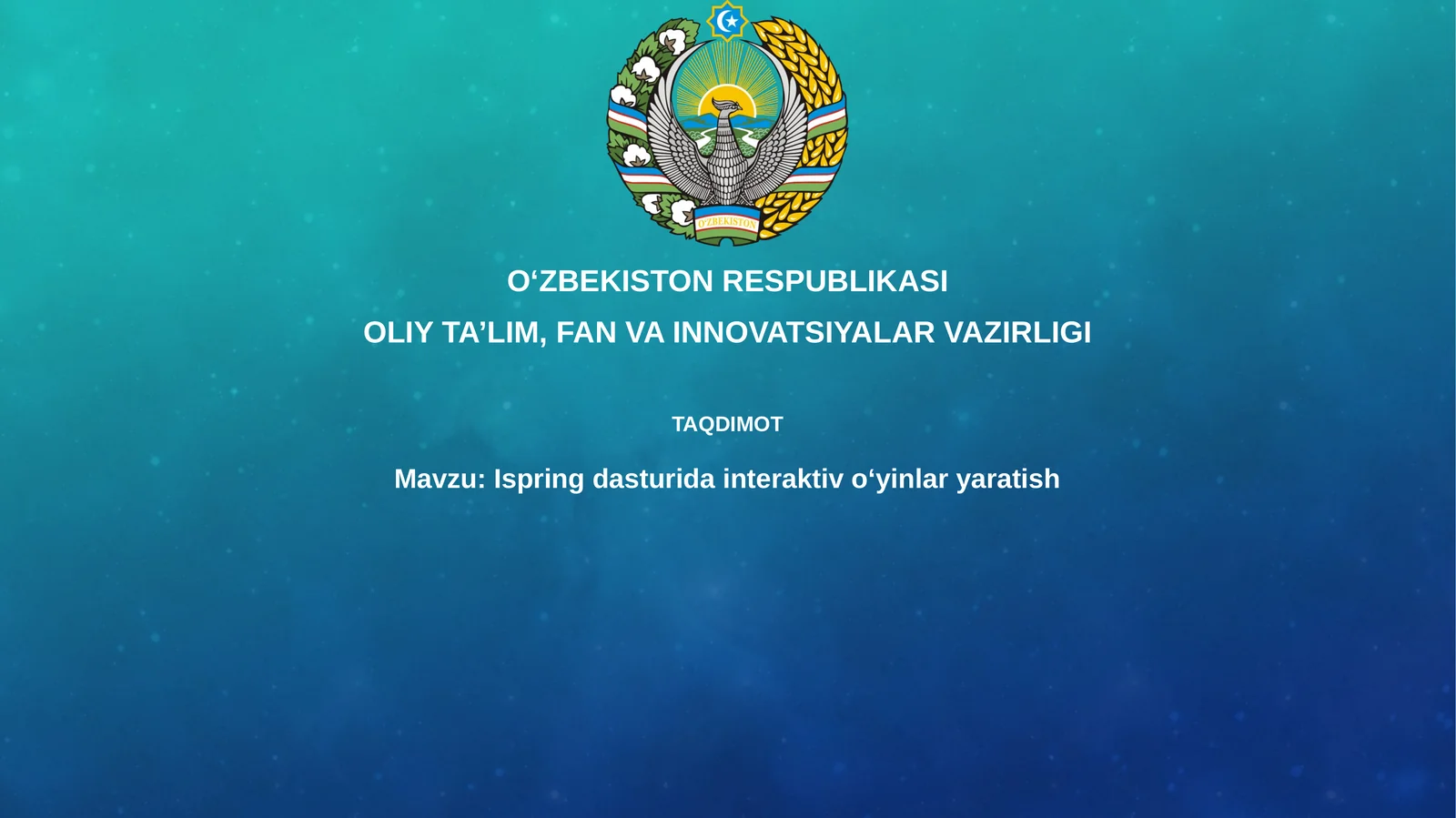 Ispring dasturida interaktiv o‘yinlar yaratish