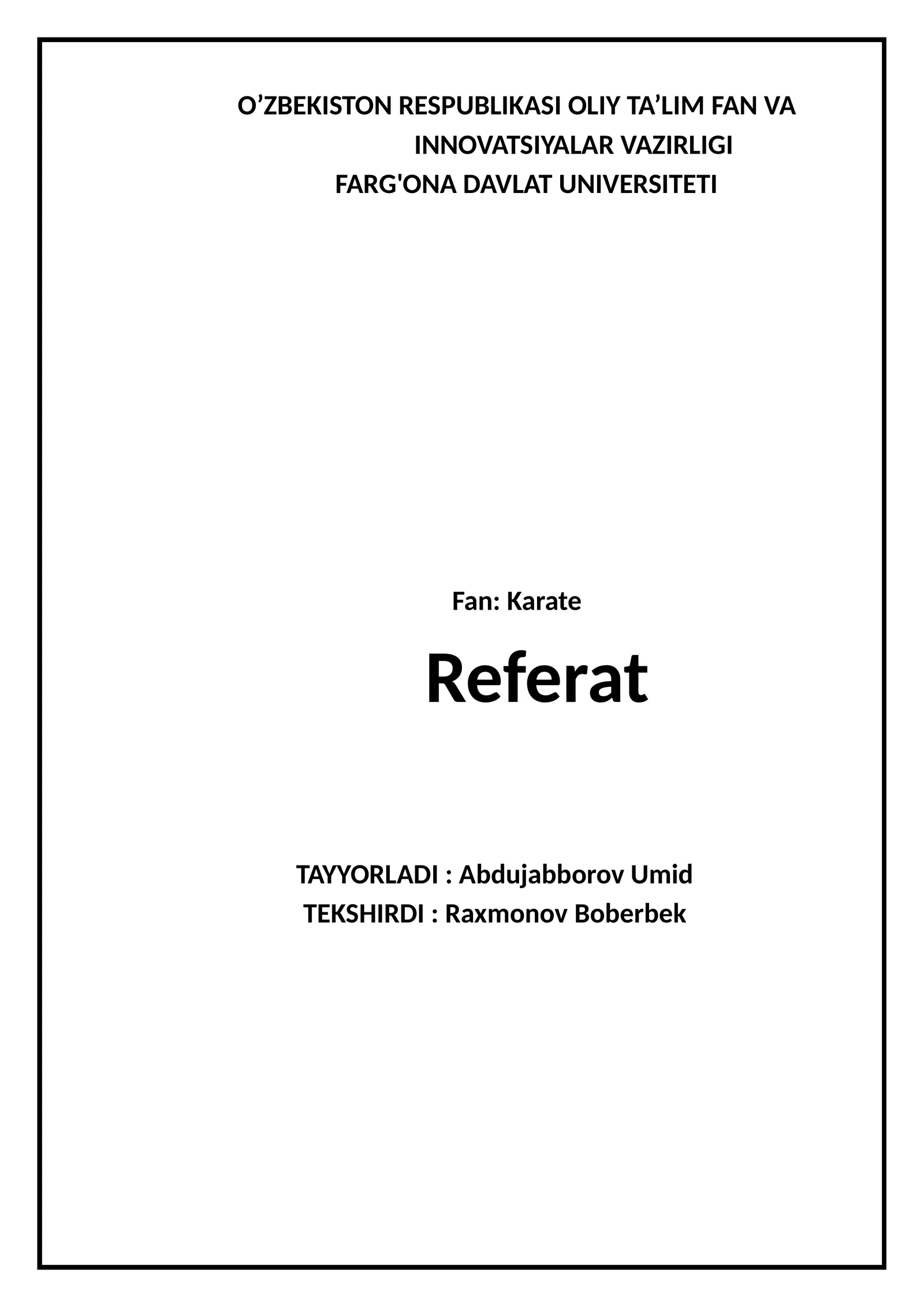Karate Referat
