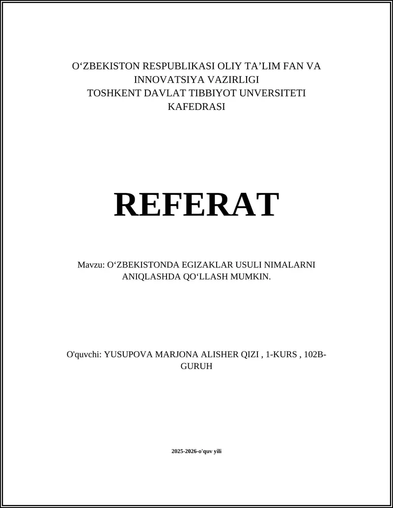 Oʻzbekistonda Egizaklar Usuli