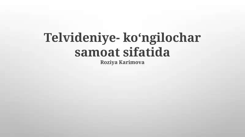 Televizion dasturlarining turlari