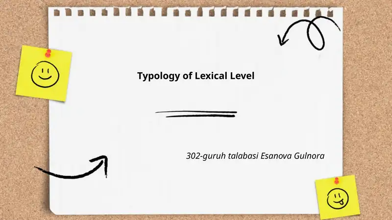 Typology of Lexical Level