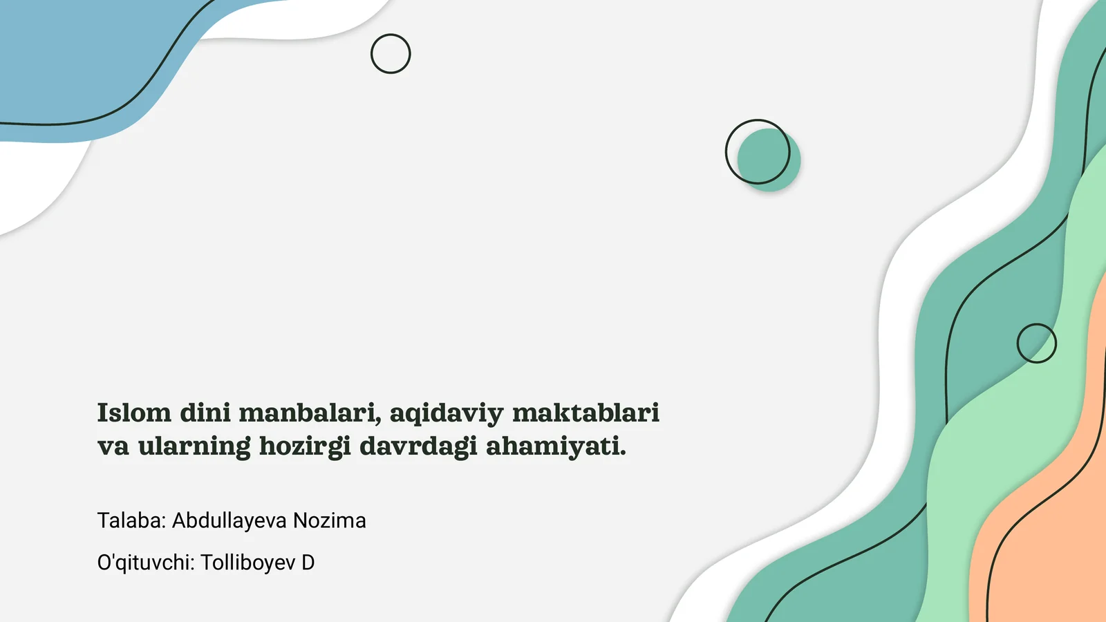 Islom Dini Manbalari va Aqidaviy Maktablar