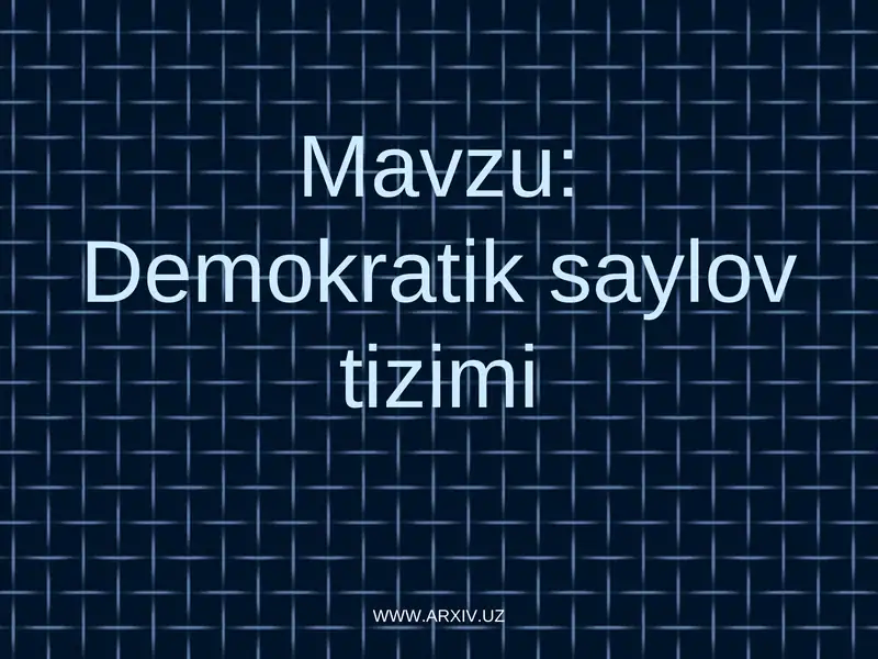 Demokratik saylov tizimi