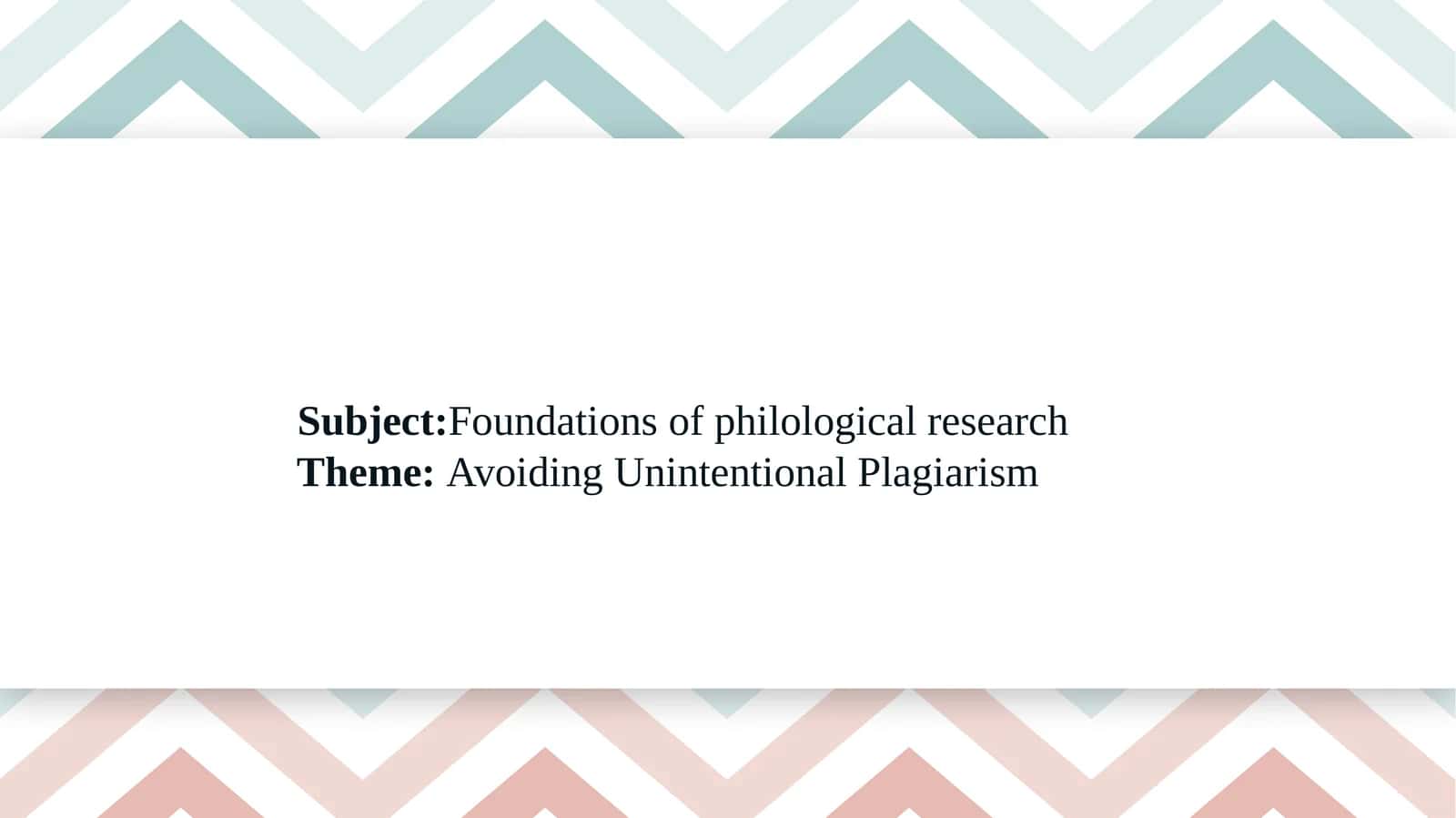 Avoiding Unintentional Plagiarism