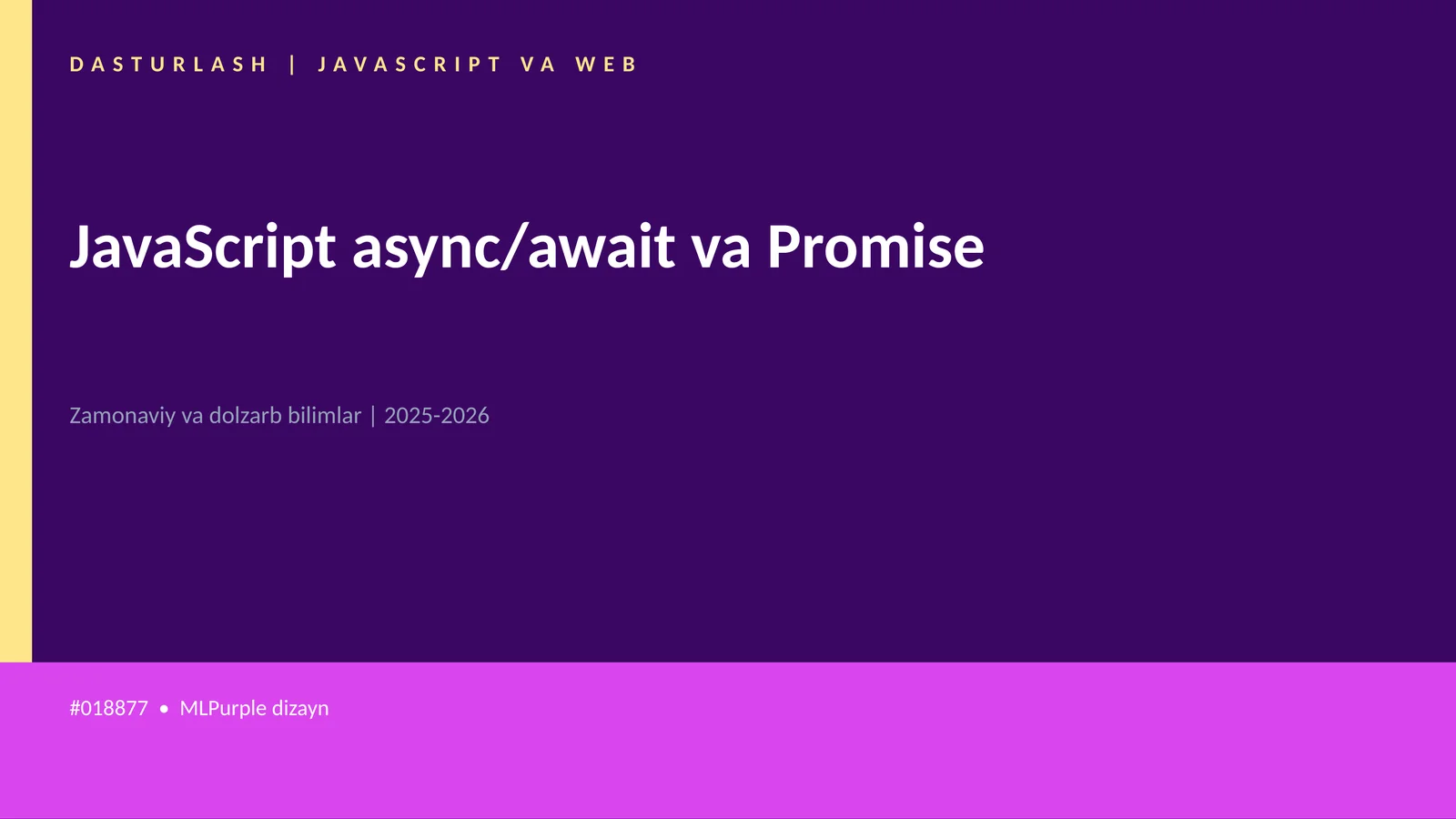 JavaScript async/await va Promise
