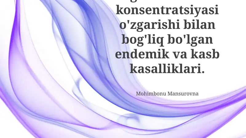 Biogen elementlar konsentratsiyasi o'zgarishiga bog'liq endemik kasalliklar