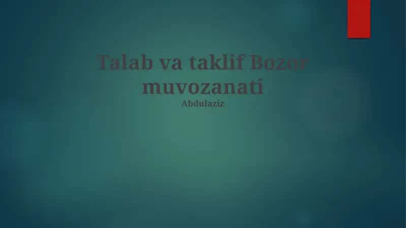 Bozor muvozanati