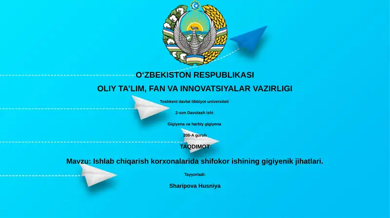 Ishlab chiqarish korxonalarida shifokor ishining gigiyenik jihatlari