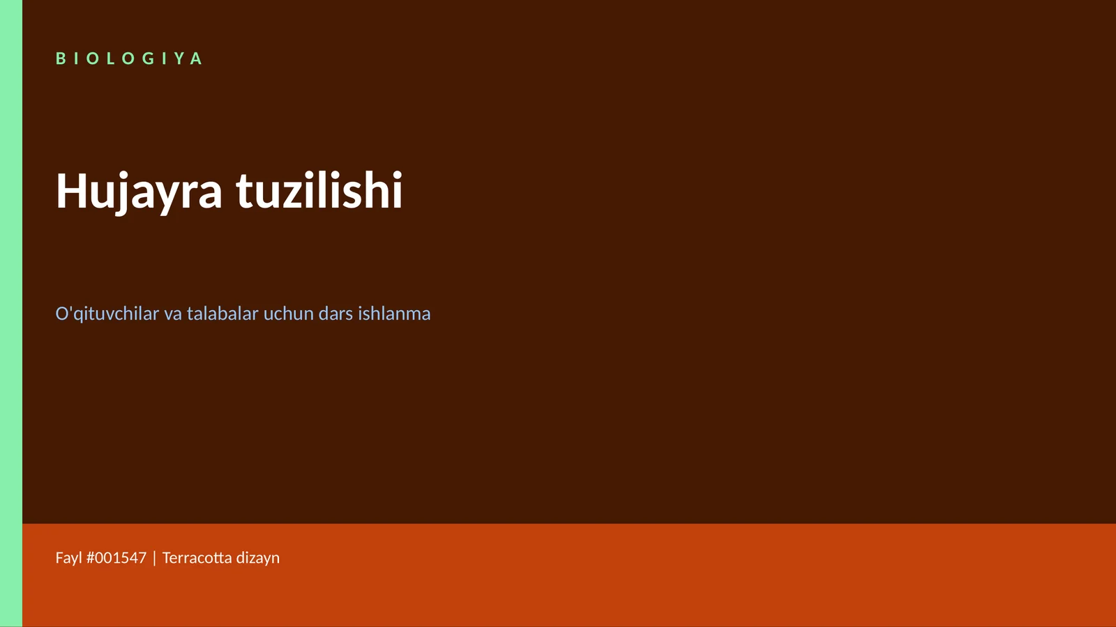 BIOLOGIYA Hujayra tuzilishi