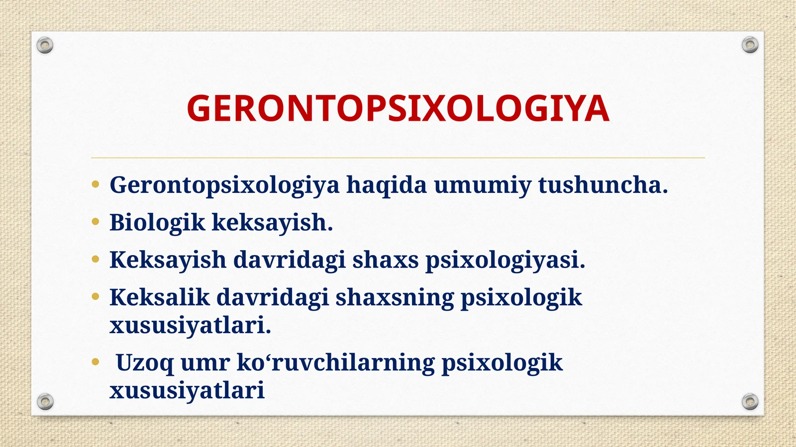 GERONTOPSIXOLOGIYA