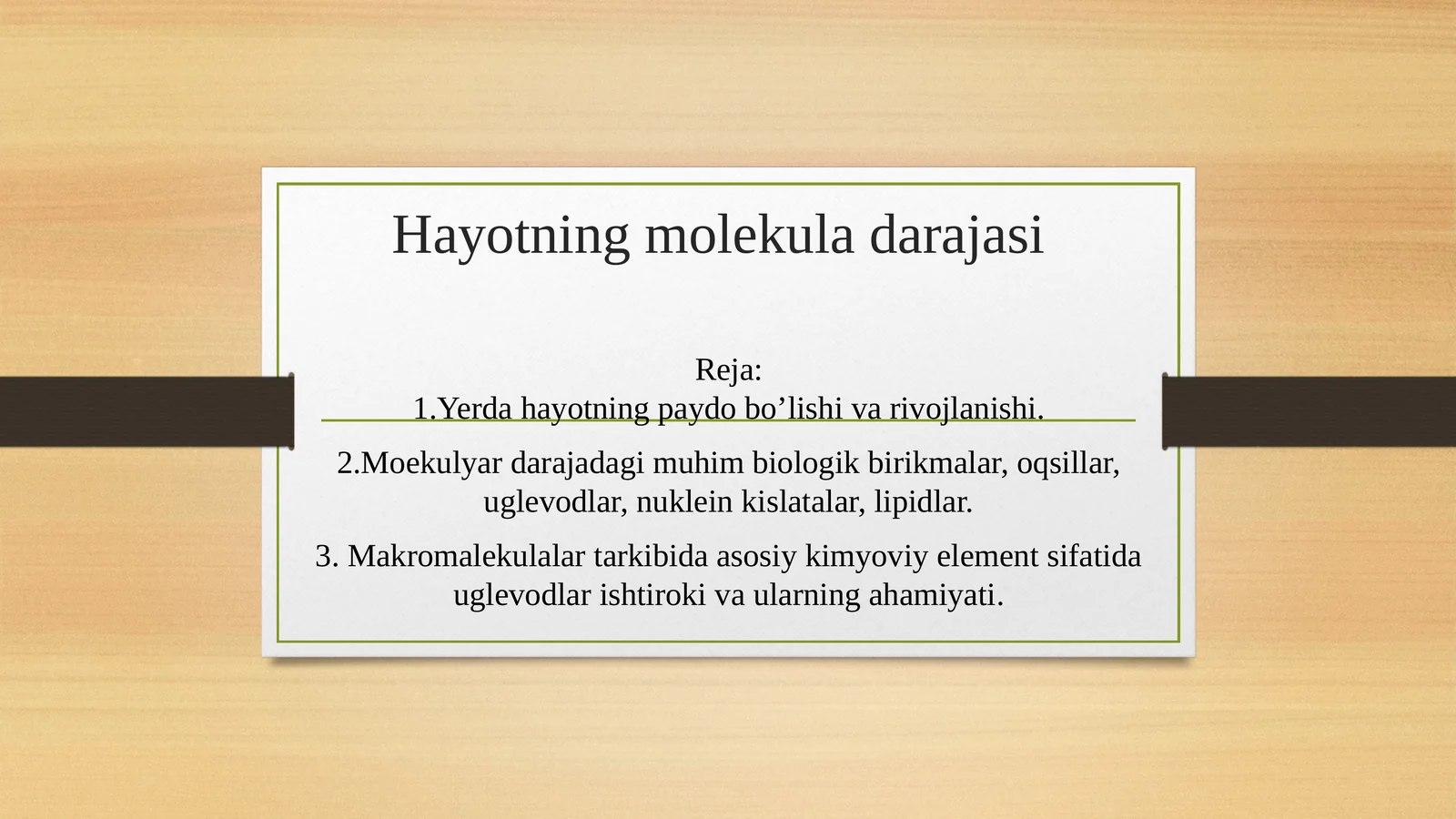 Hayotning molekula darajasi