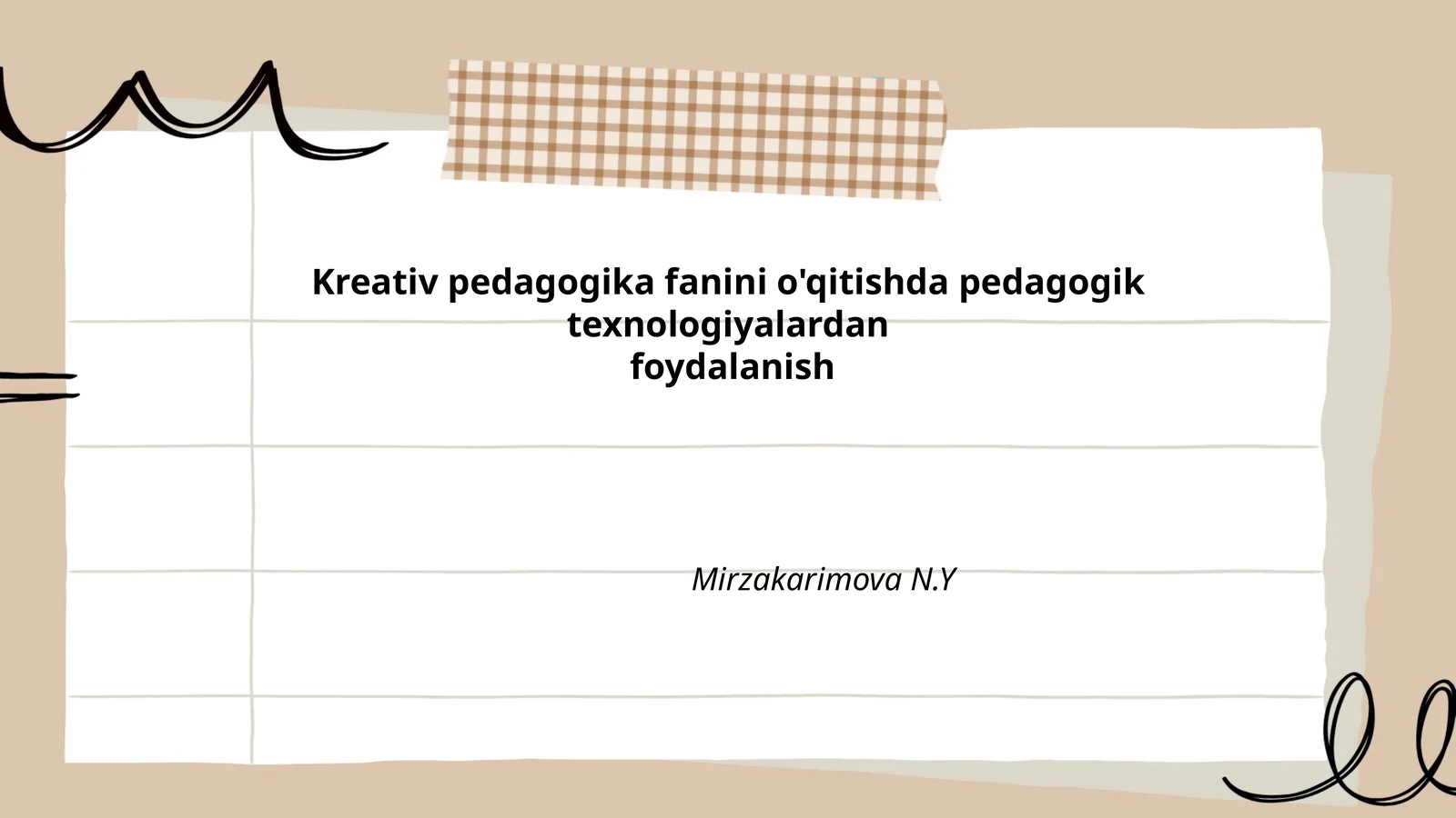 Kreativ pedagogikaga kirish