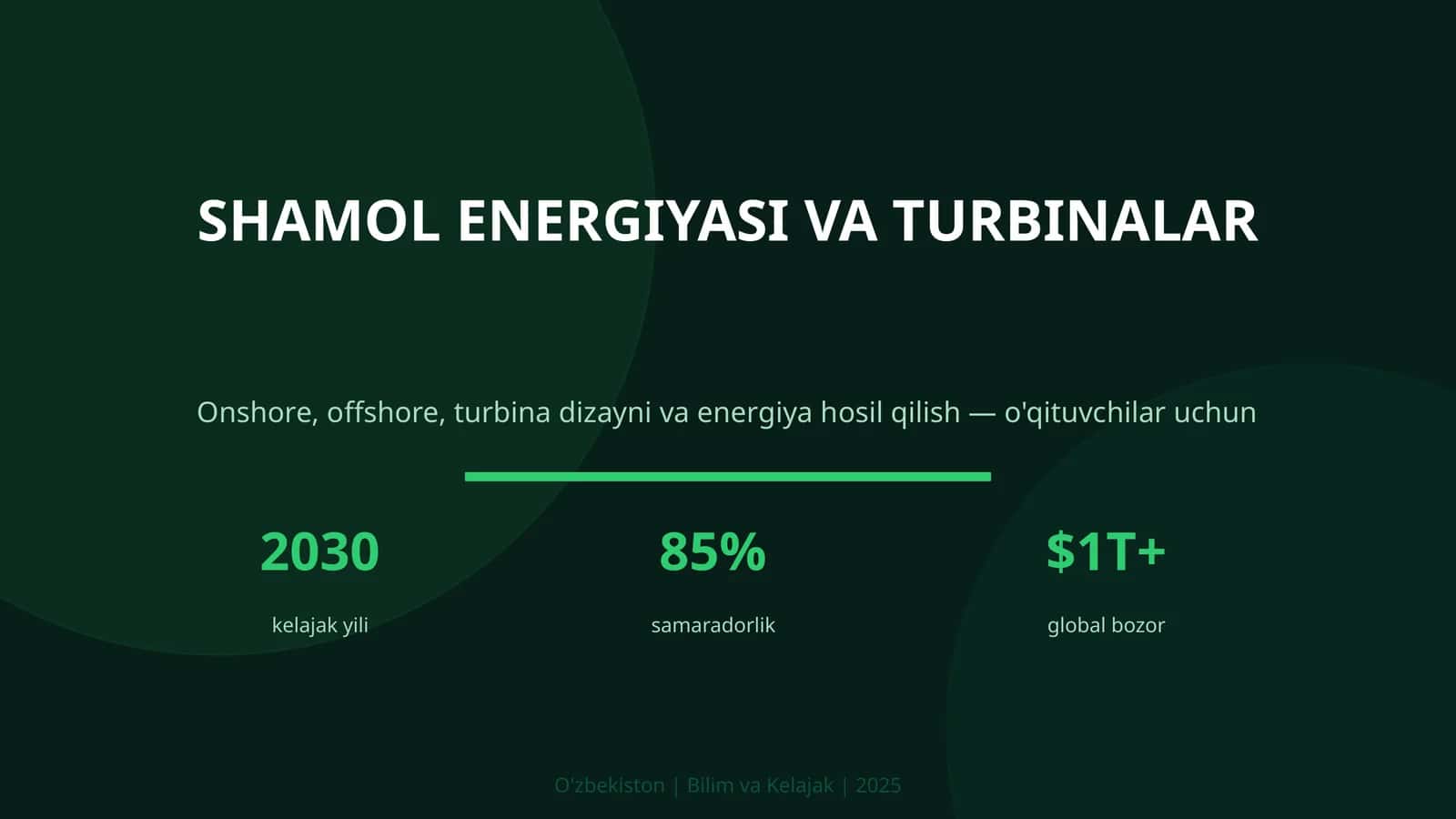 Shamol energiyasi va turbinalar