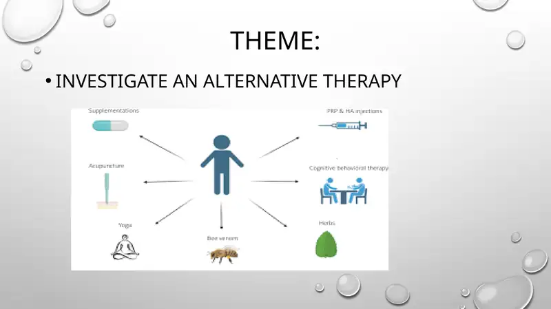 INVESTIGATE AN ALTERNATIVE THERAPY