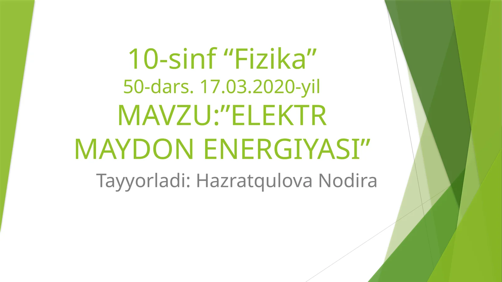 ELEKTR MAYDON ENERGIYASI