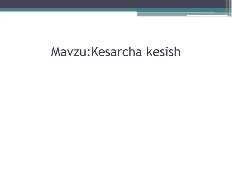 Kesarcha kesish