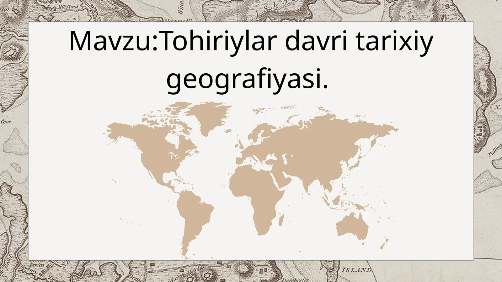 Tohiriylar davri tarixiy geografiyasi