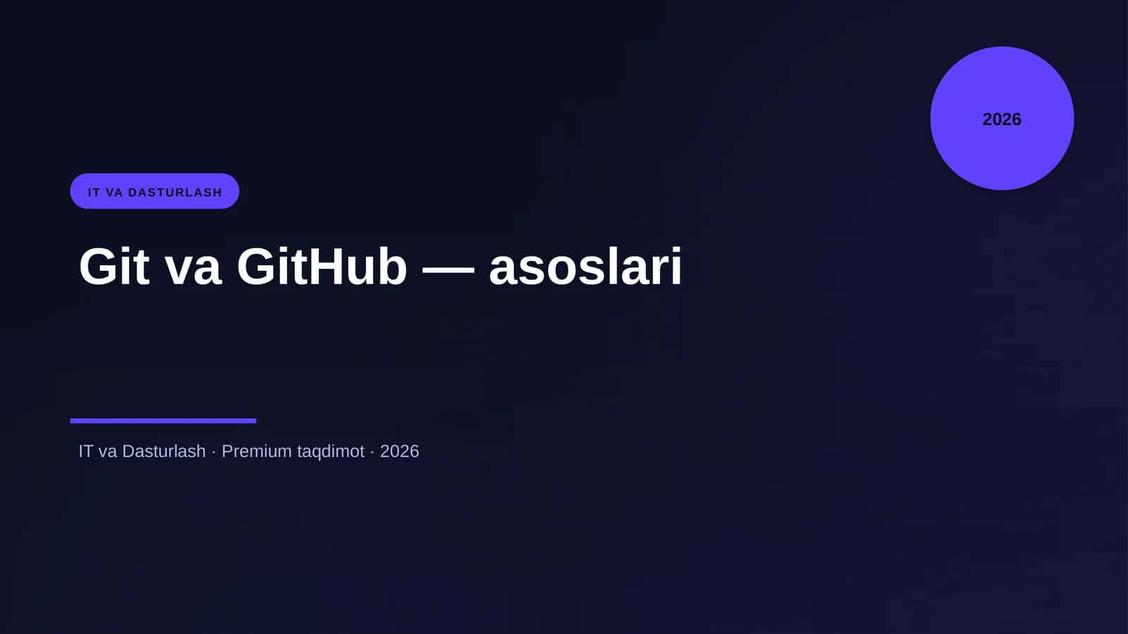 Git va GitHub — asoslari