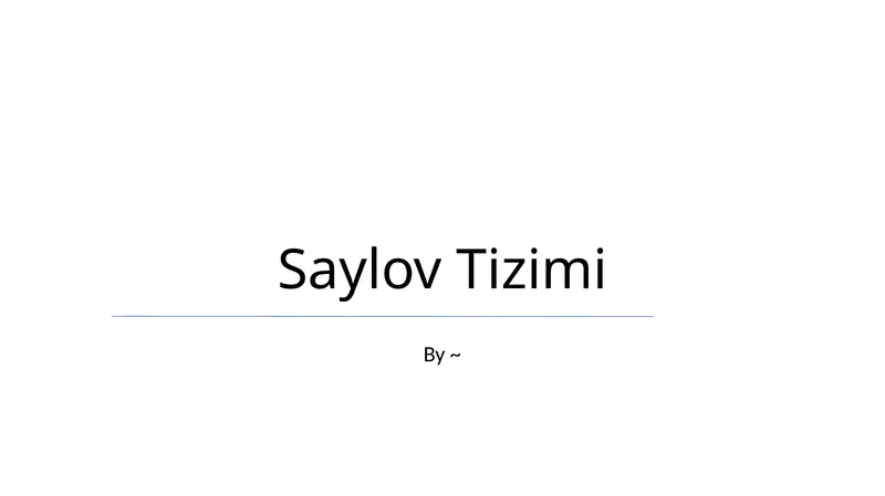 Saylov Tizimi